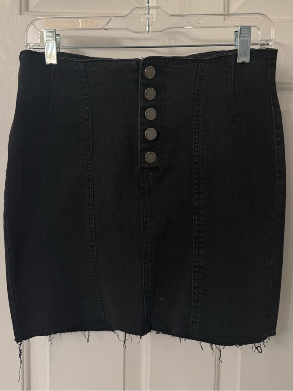 Black Label Black High-Waist Button-Front Mini Skirt